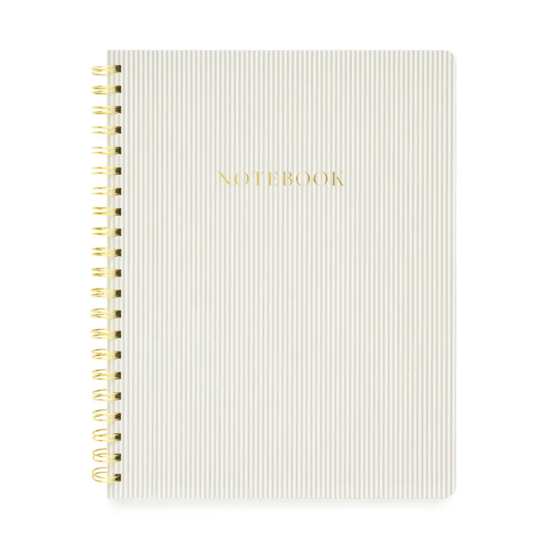 Grey Stripe Spiral Notebook Large A4 Stationery USA