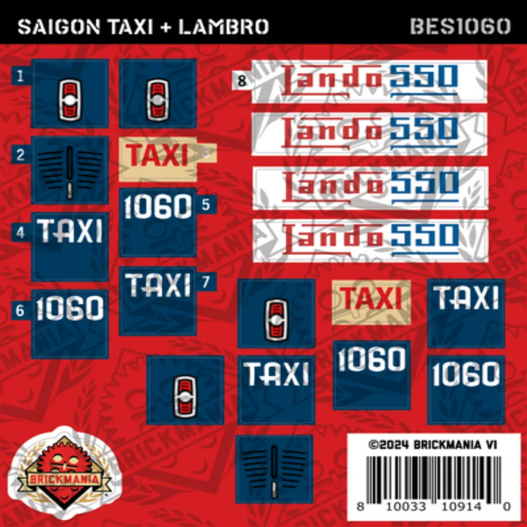 Saigon Taxi & Lambro Sticker Pack – Retro Appeal Vietnam