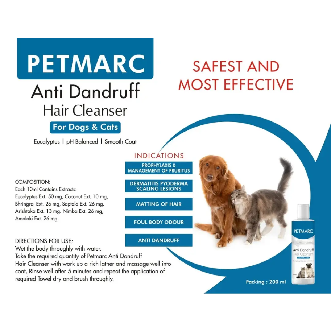 Petmarc Anti-Dandruff Pet Shampoo - Gentle & Effective