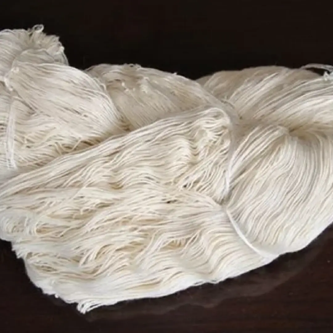 Grey and White Dyed Wool Silk Blended Yarn for Knitting Projects