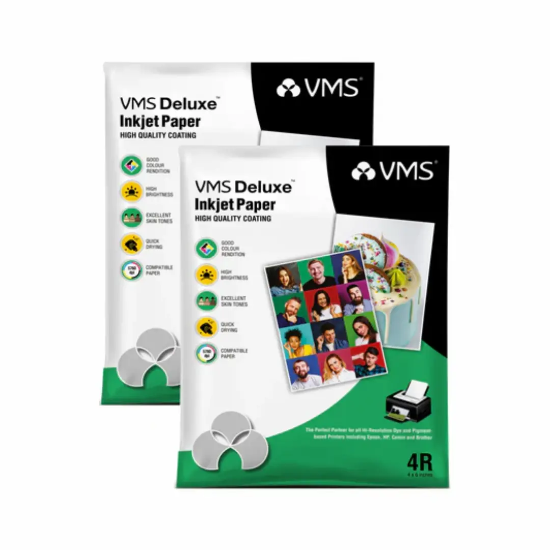 VMS Deluxe 4R Glossy Photo Paper 180 GSM Printing USA