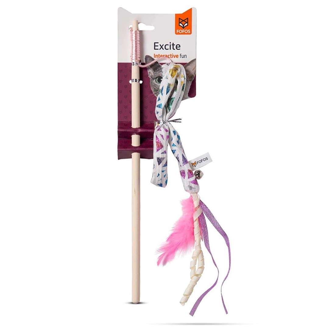 FOFOS Blocky Meow Feather Wand
