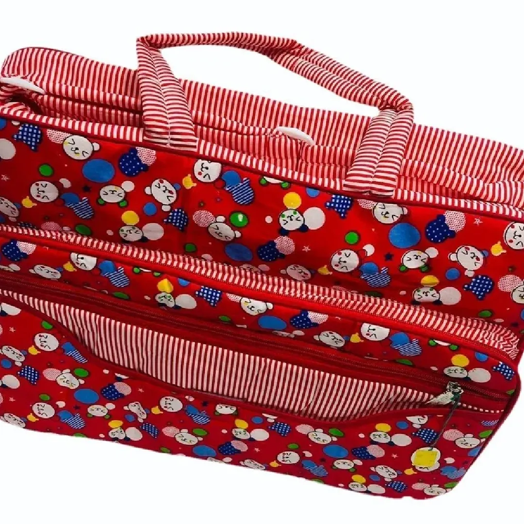 Cotton Red Printed Carry Bag – Stylish & Eco-Friendly
