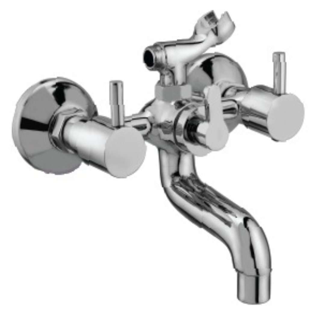 Tap Series Wall Mixer With Crutch - Polished Stainless Steel
