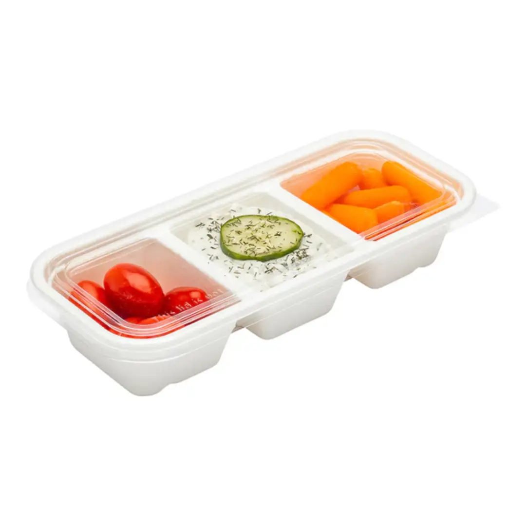 Rectangle Flat Lid Fits Bagasse Catering Container USA