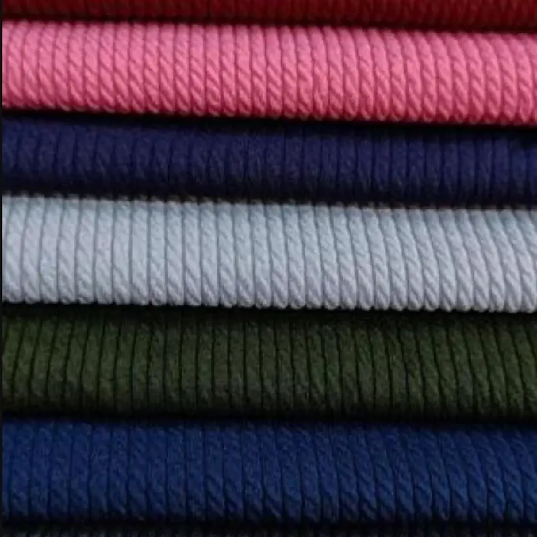 Multicolor Polyester Rib Fabric – Stretchy & Fashionable