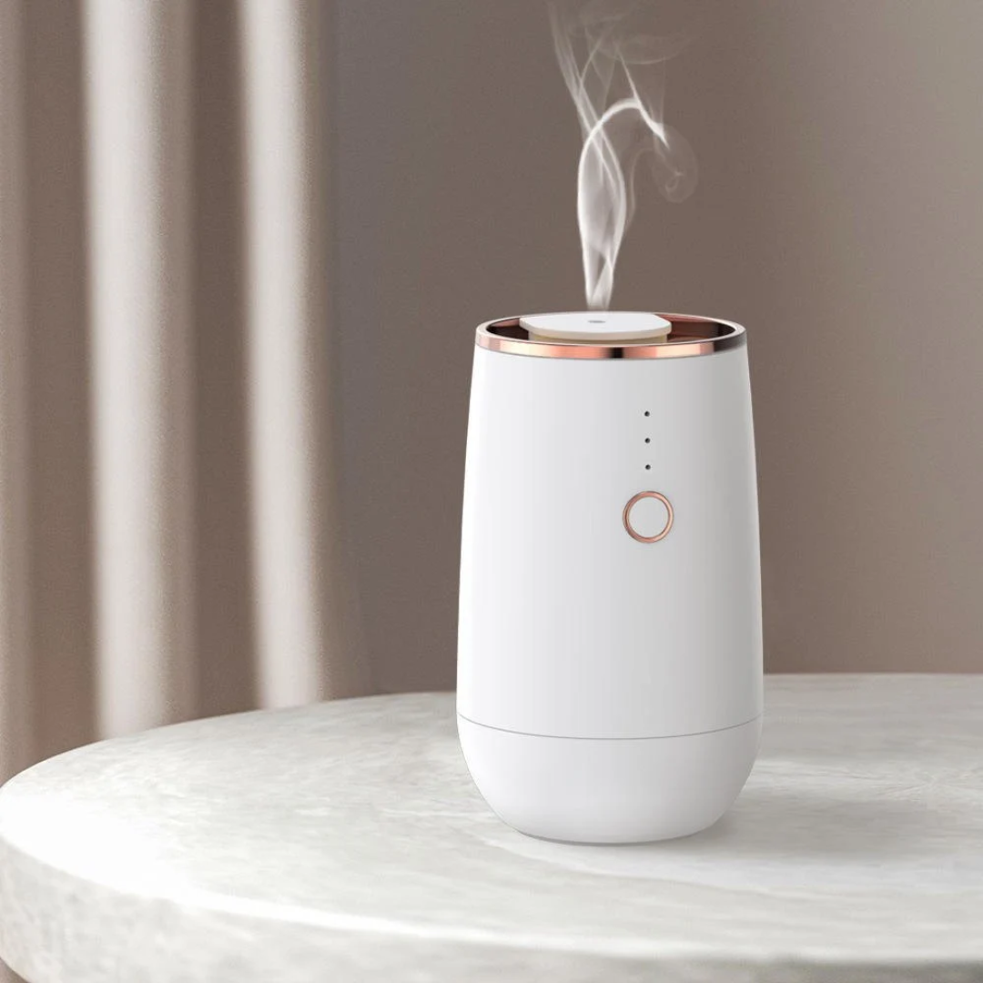 Plastic Cylindrical 3 Mist Wireless Waterless Essential Oil Diffuser, White