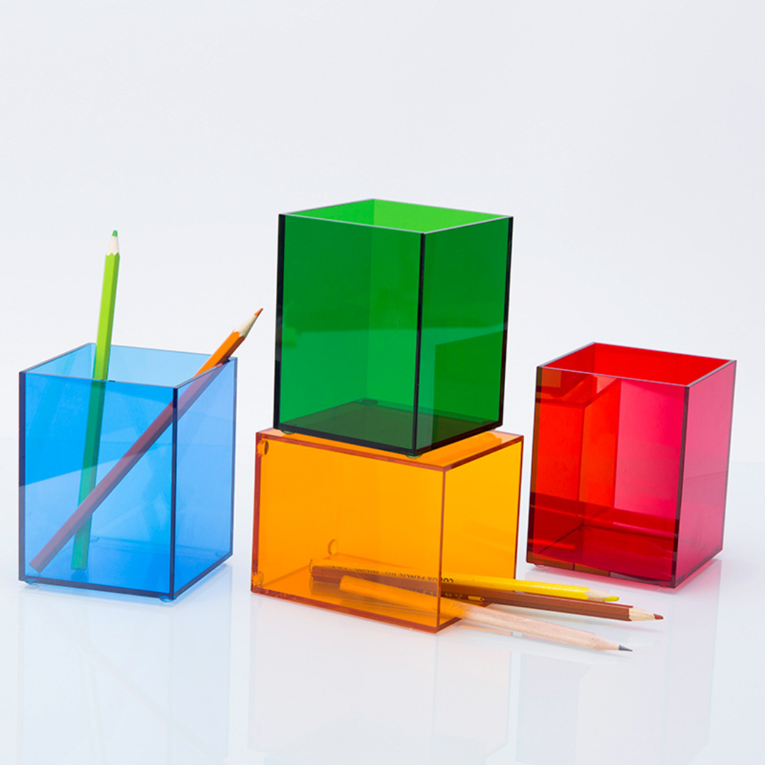 Pu Finish Plastics Transparent Drawer Organizer For Office Stationery, 4 Drawers