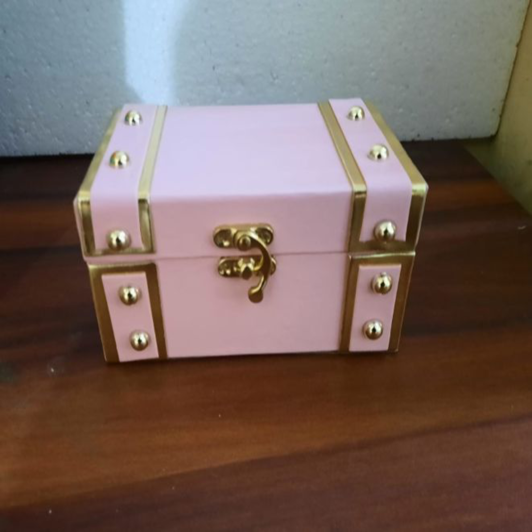Gifting Pink Leather Storage Boxes, Rectangular