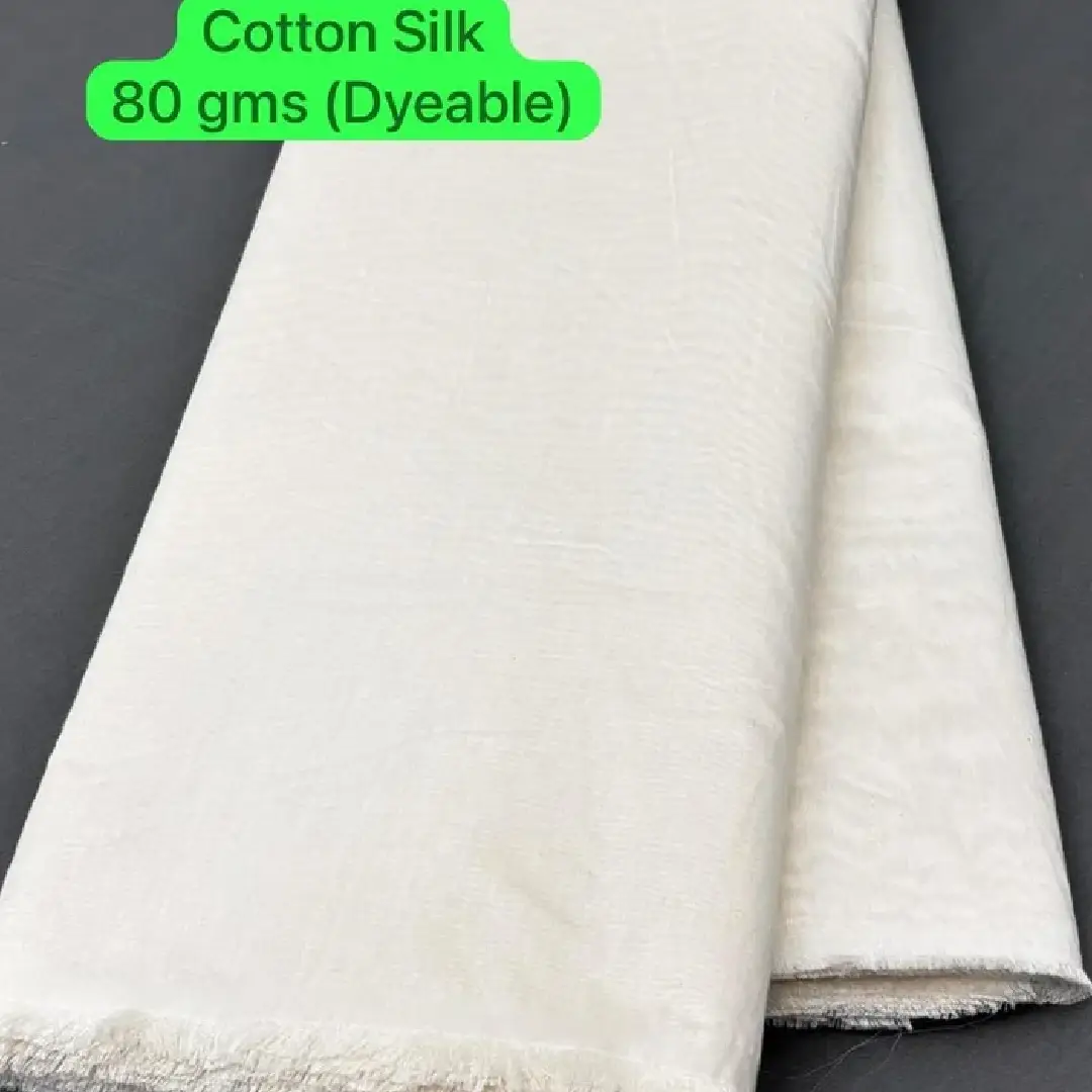 Dyeable Cotton Silk 80 Gms Fabric for Customized Clothing