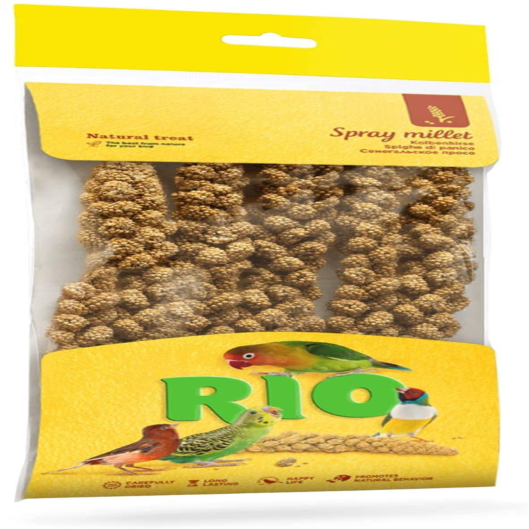 RIO SPRAY MILLET NATURAL TREAT Parrots and All Birds - 100g (Pack of 2)