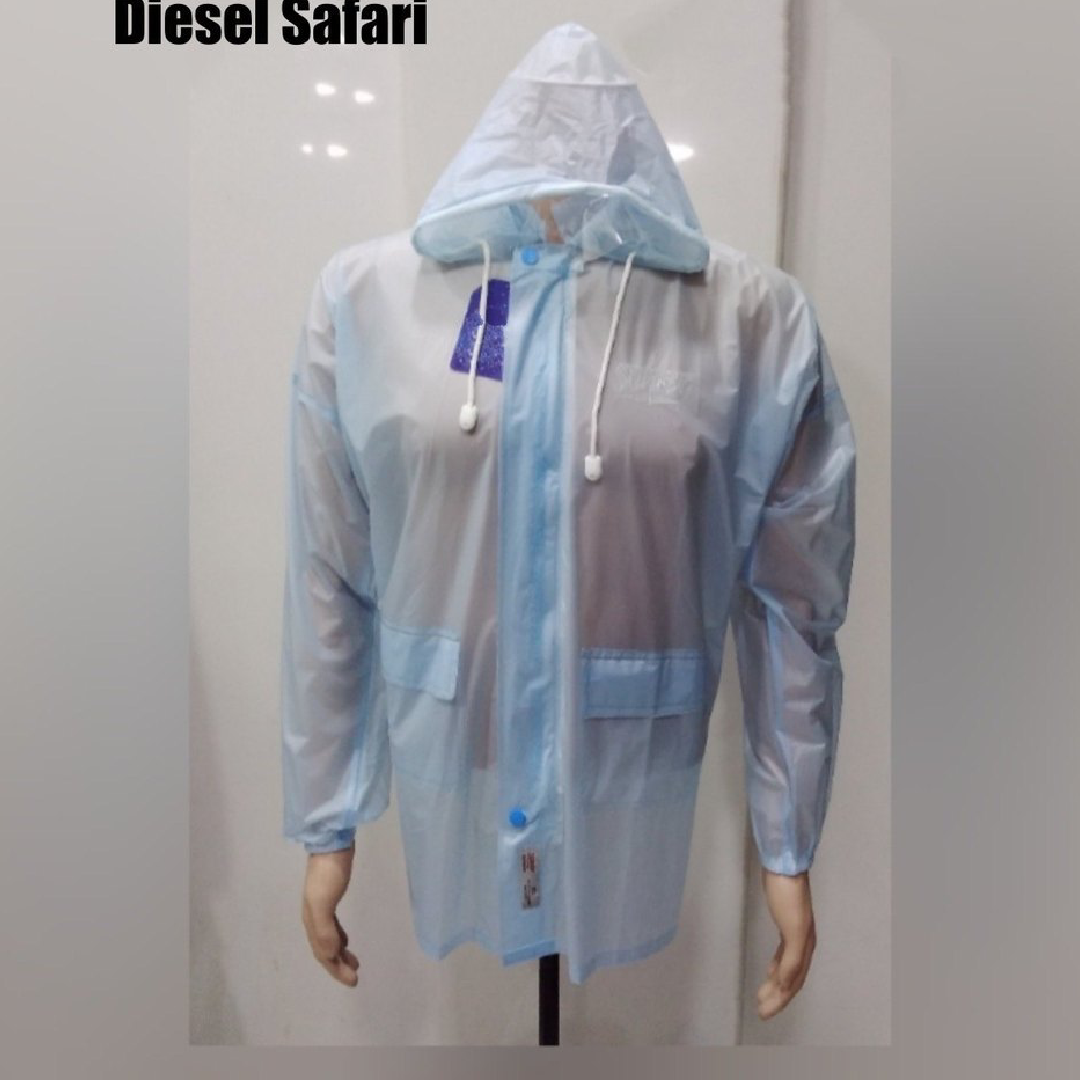 Jacket Men Blue Pvc Raincoat, Size: Large