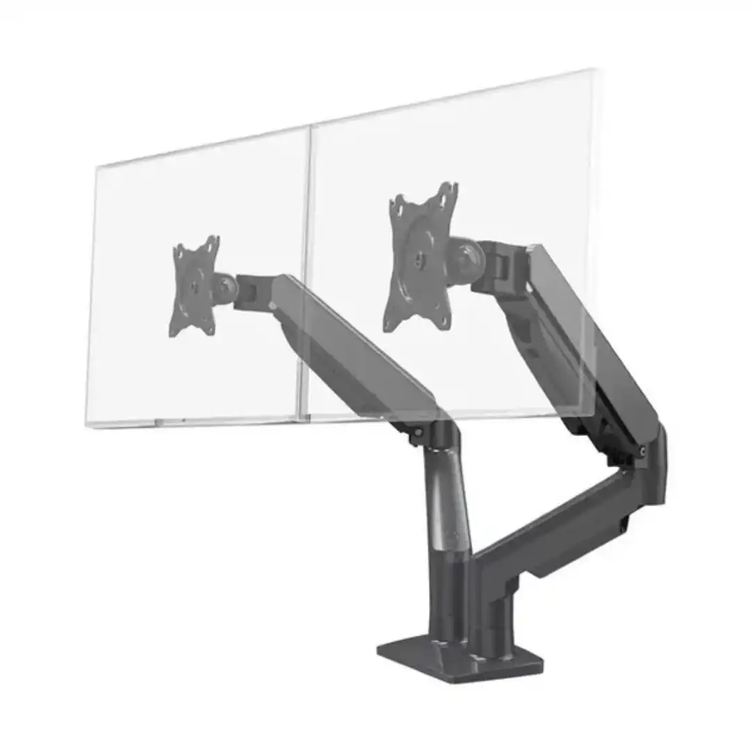 Spring Assisted Double Monitor Arm UK Desk Mount Solution
