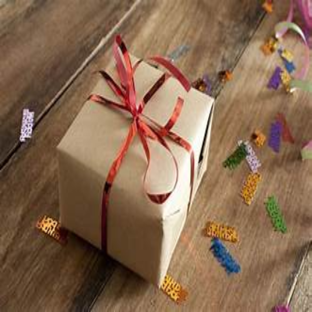 White And Blue Paper And Kappa And Gatta Birthday Gift Box