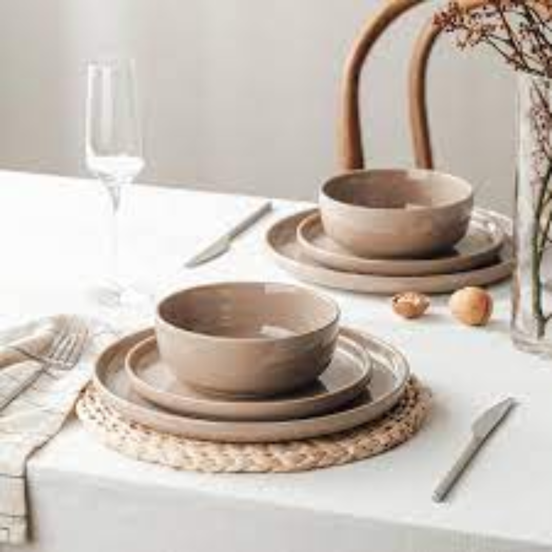 Ceramic Plates and Bowls Set Ideal for Modern Kitchens