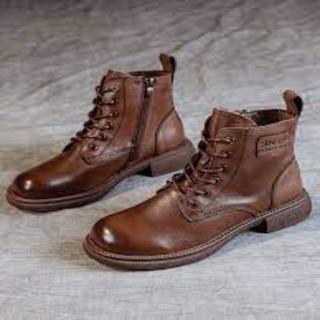 Durable Leather Boots For Men Waterproof