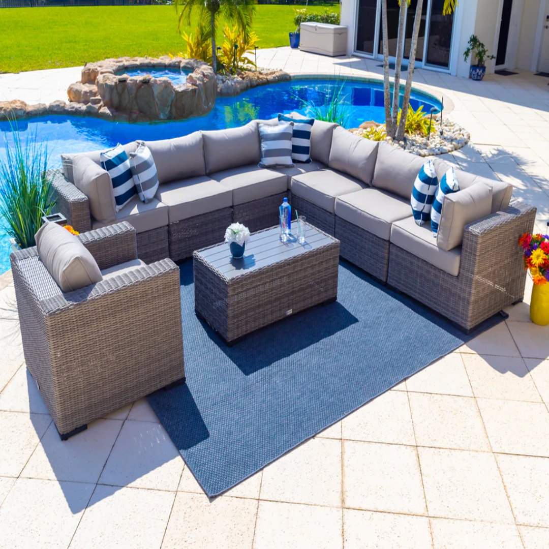 Gray Outdoor Sectional Sofa Patio Set USA