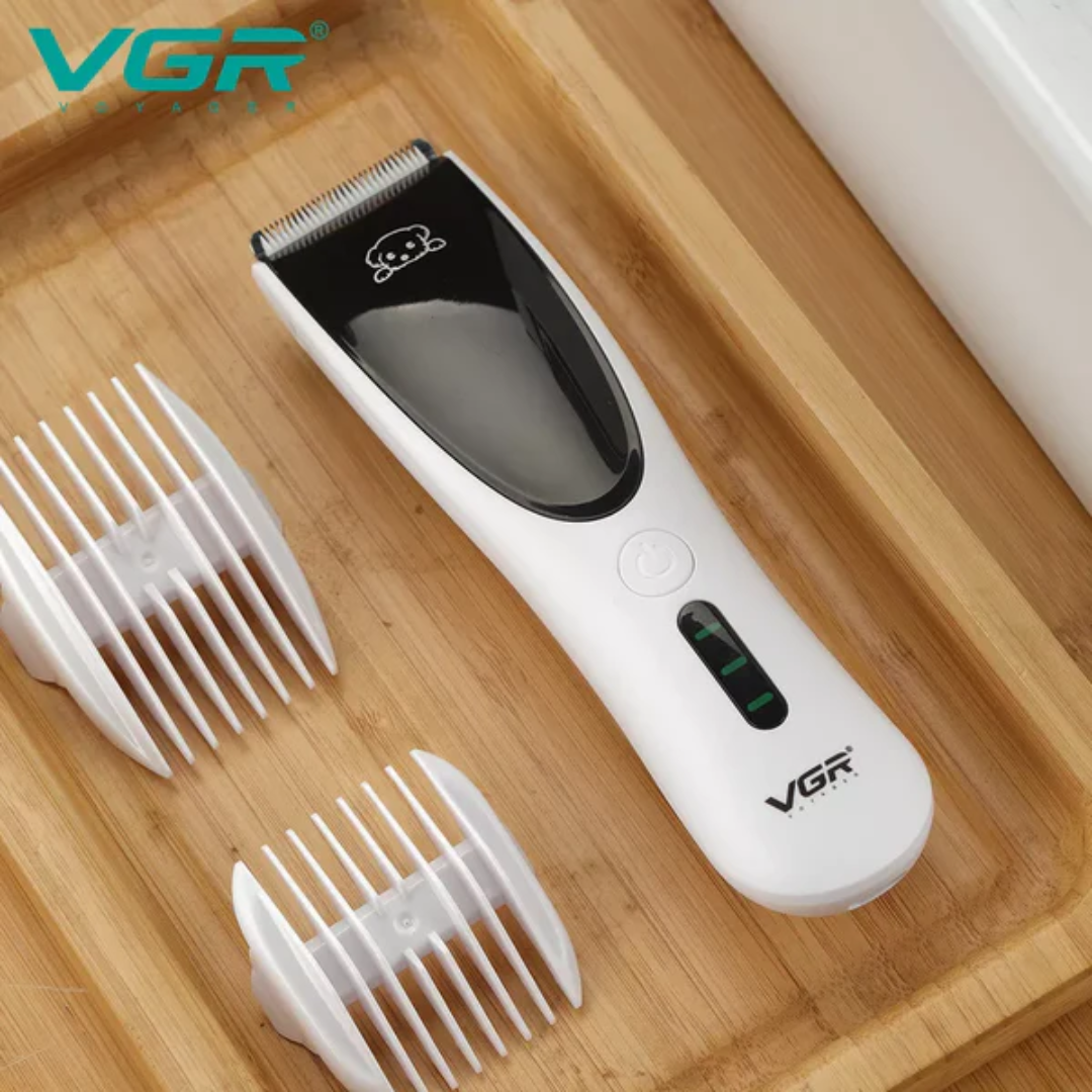 VGR V-232 Waterproof IPX7 Hair Clipper For Pets, White