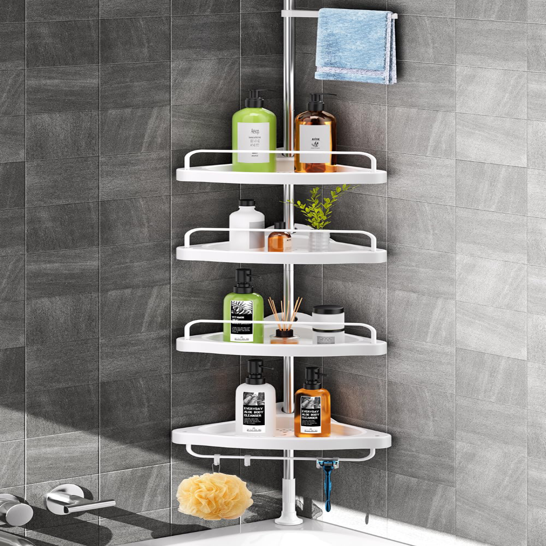 Shower Storage Racks for Neat and Comfortable Bath Spaces