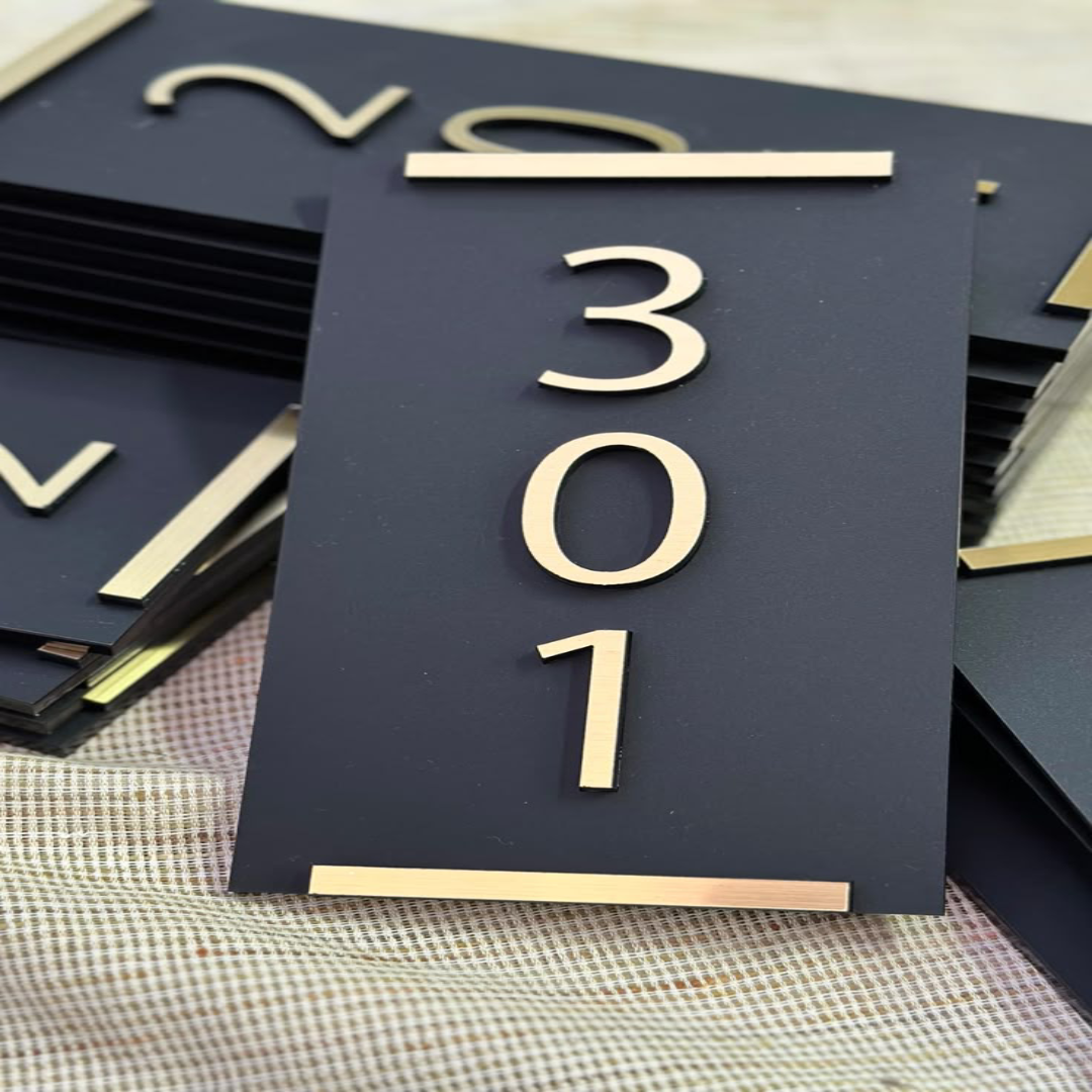 Engraved Metal Room Number Plates For Hotels