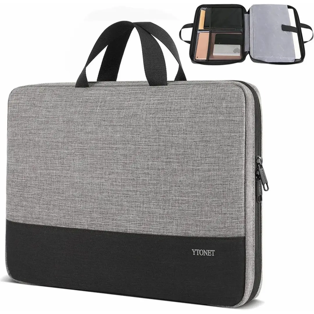 12 Inch Polyester Office Leather Laptop Bags Sleek & Durable
