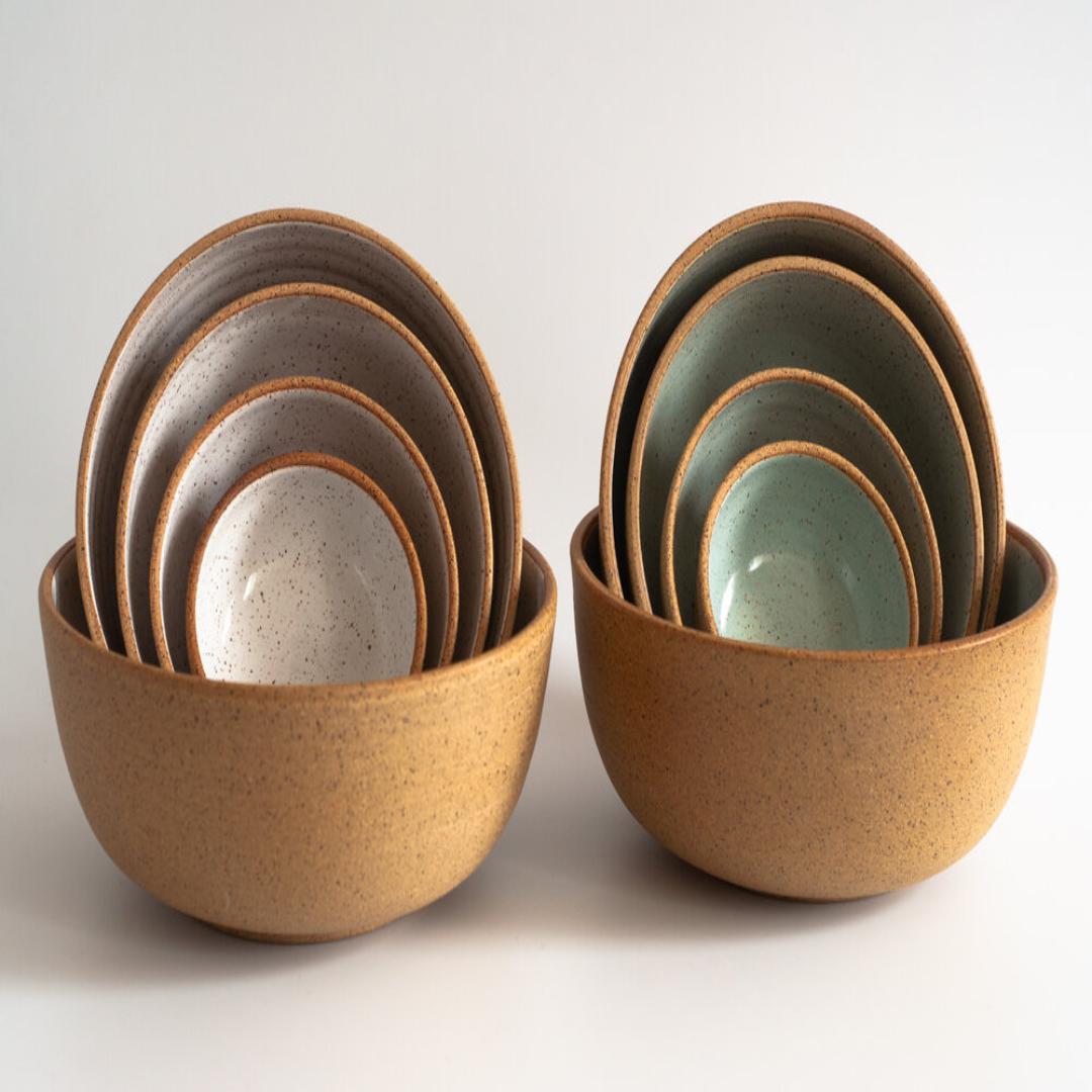 Aquamarine Nesting Bowls – Stackable Kitchen Serveware | USA Supplier