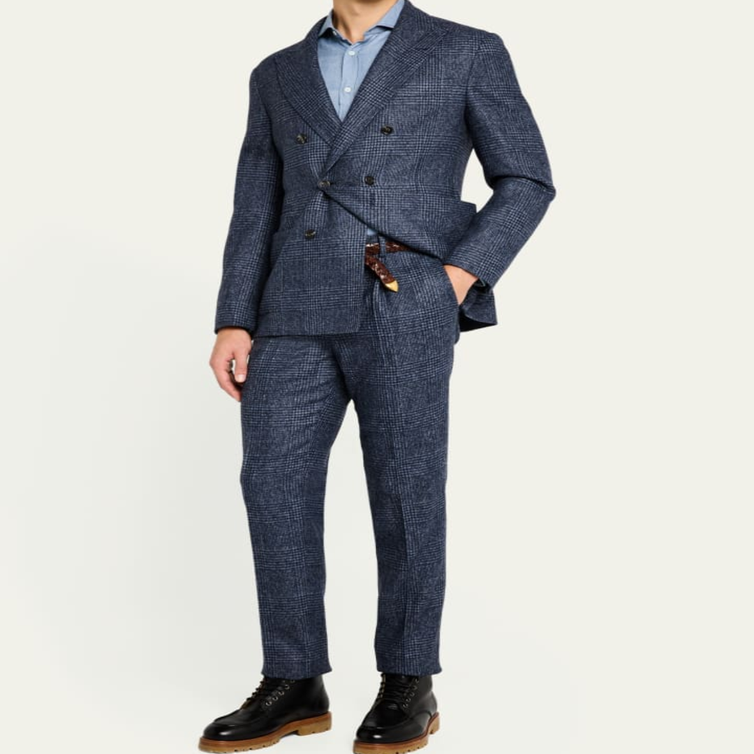 Men's Double-Breasted Overplaid Suit & Blazer | USA Supplier