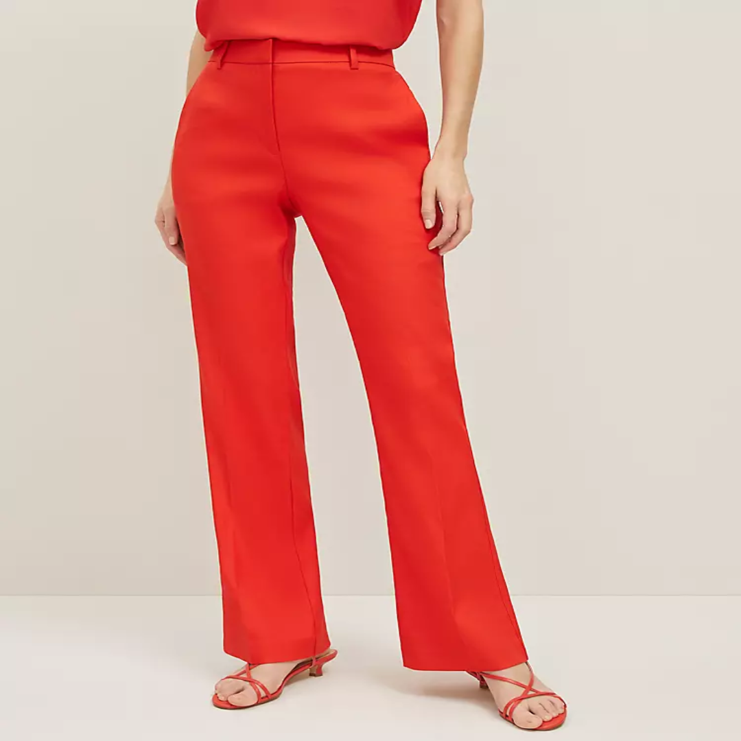 Curvy Fit Linen Twill Trouser Pant for Women | USA Supplier