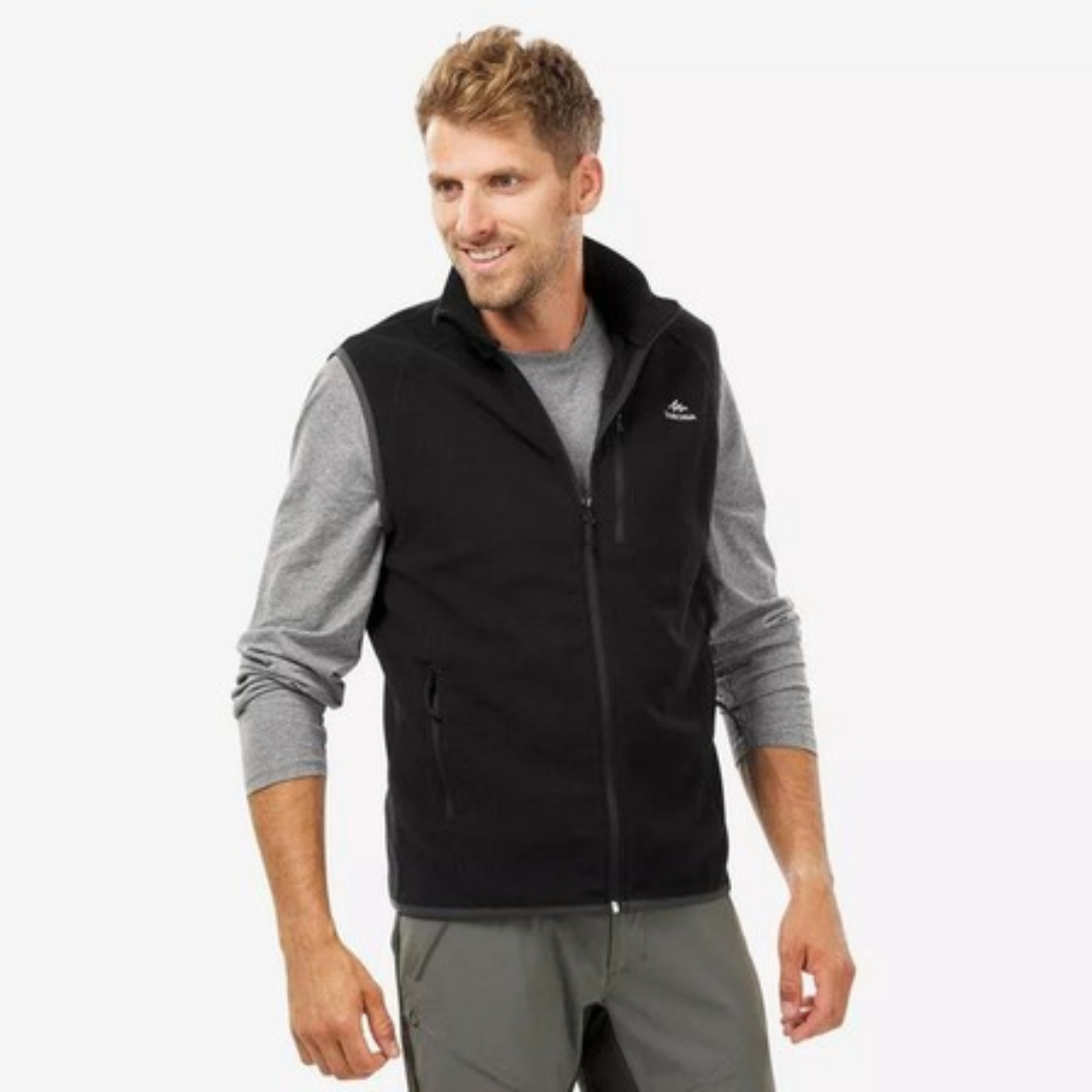 MH120 Sleeveless Hiking Fleece Vest – Men’s Outdoor Wear, Black | Supplier from UAE
