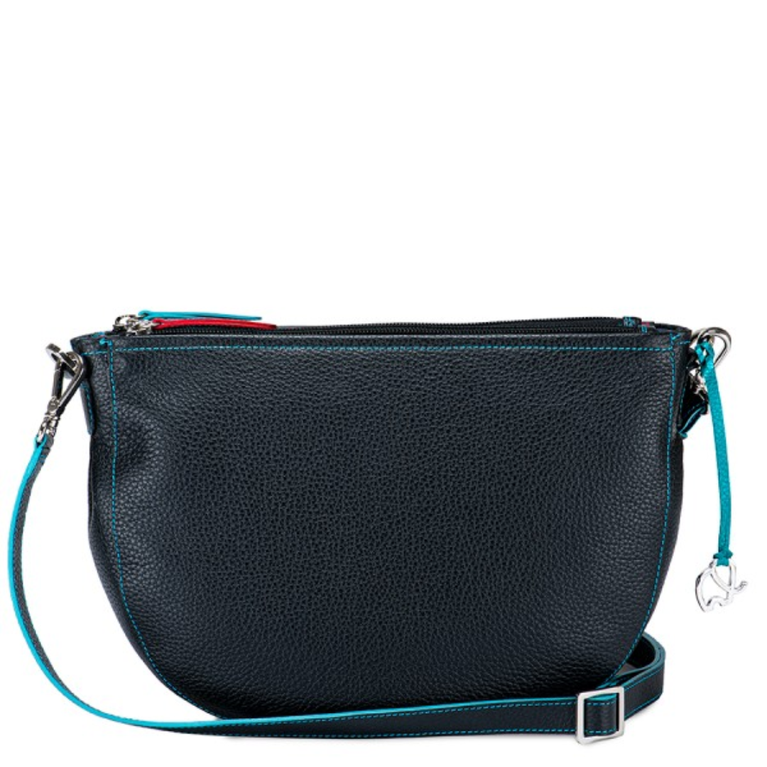 Napoli Double Zip Crossbody Bag – Black Stylish Purse | USA Wholesaler