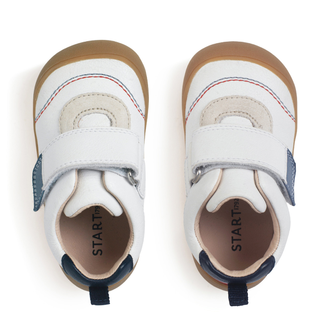 White Leather Suede Rip-Tape Kids’ Running Shoes – UK Distributor