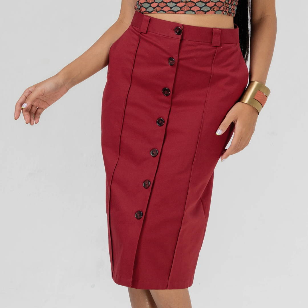 LACERTA Burgundy Skirt for Women – Fashionwear Supplier | Vietnam