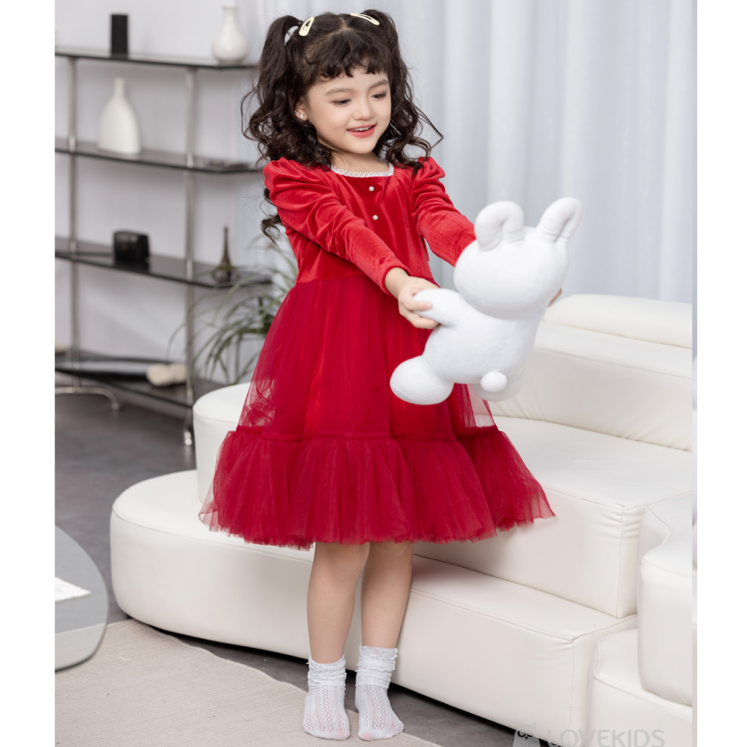 Velvet Princess Dress for Girls – Kids Fashion Supplier | Vietnam