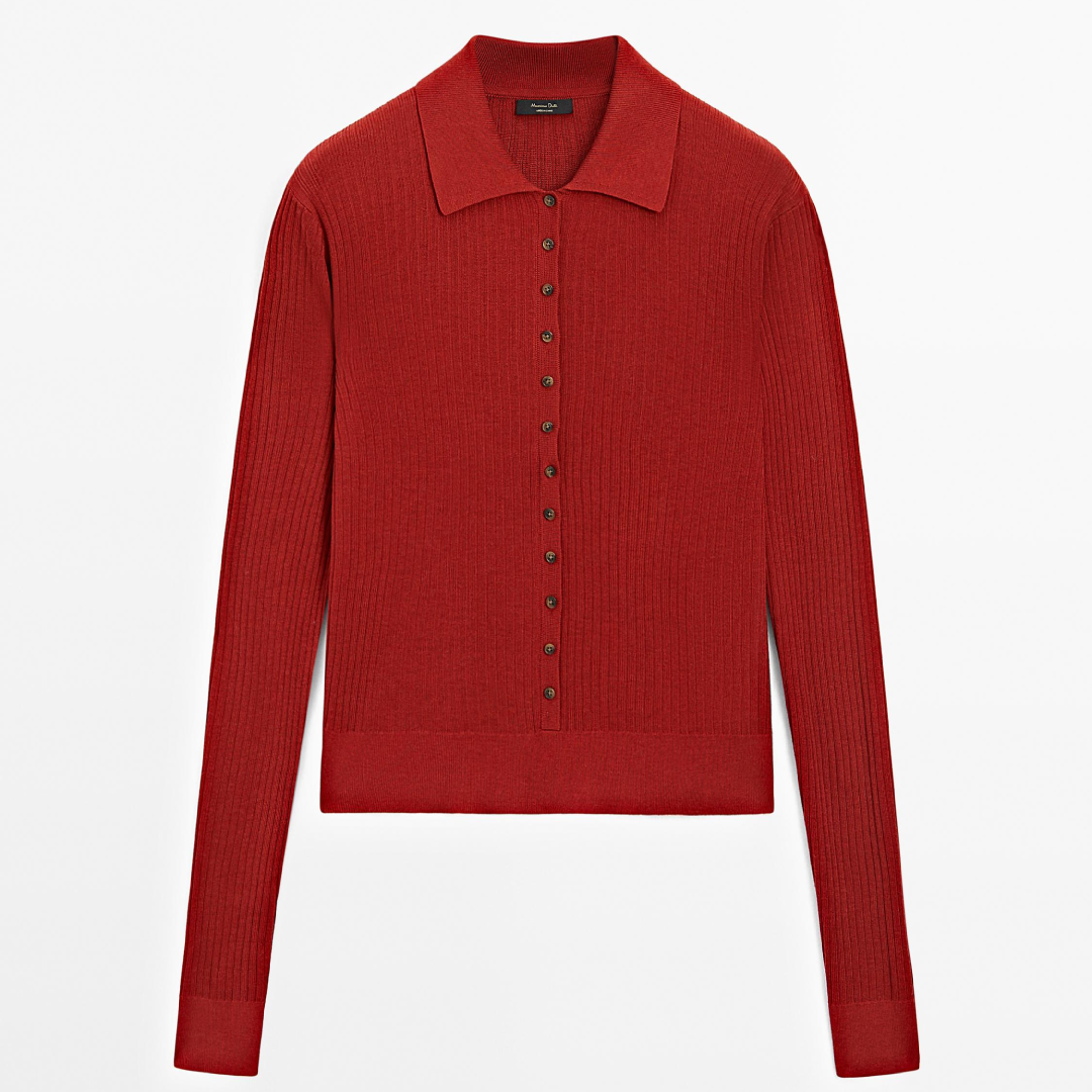 Polo Neck Knitted Sweater with Buttons – Winter Wear | Malaysia Clothing Supplier