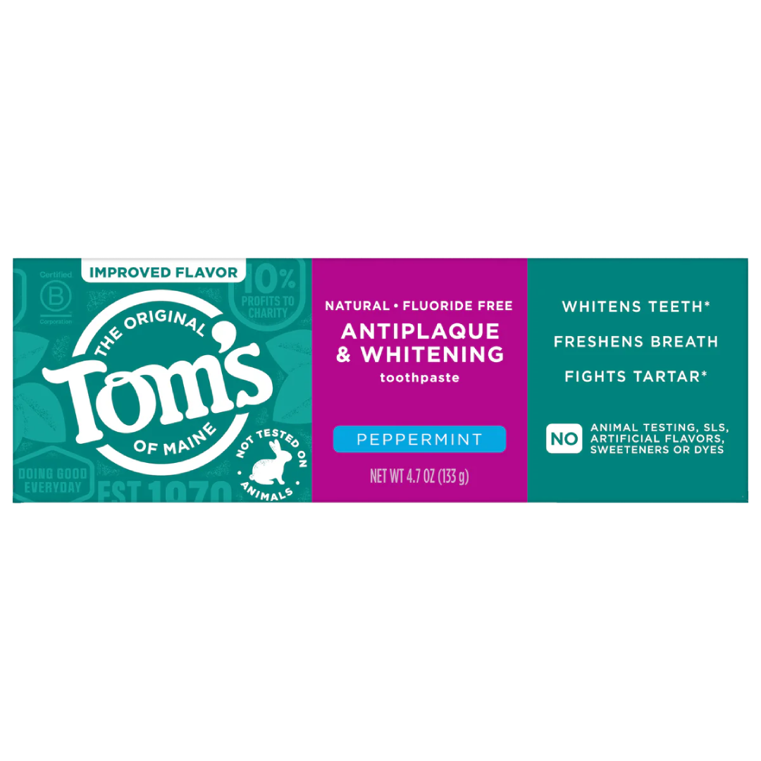 Fluoride-Free Whitening Toothpaste Peppermint Flavor USA