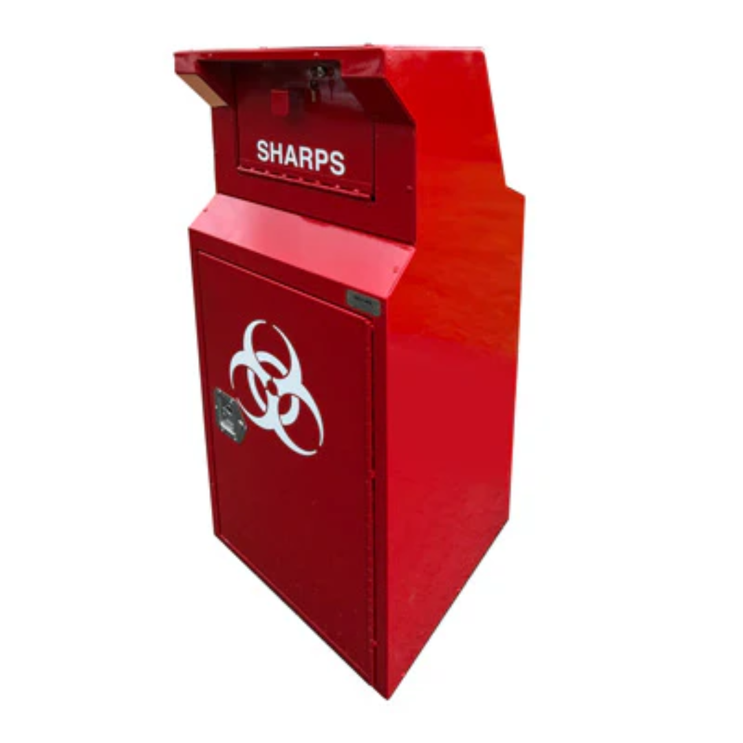 Outdoor ADA Sharps Disposal Bin 38 Gal USA Medical Use