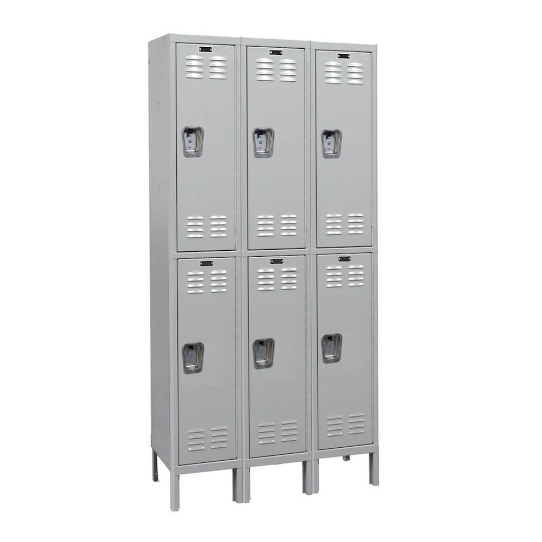 Secure Medical Wardrobe Lockers 3W2T Light Gray USA
