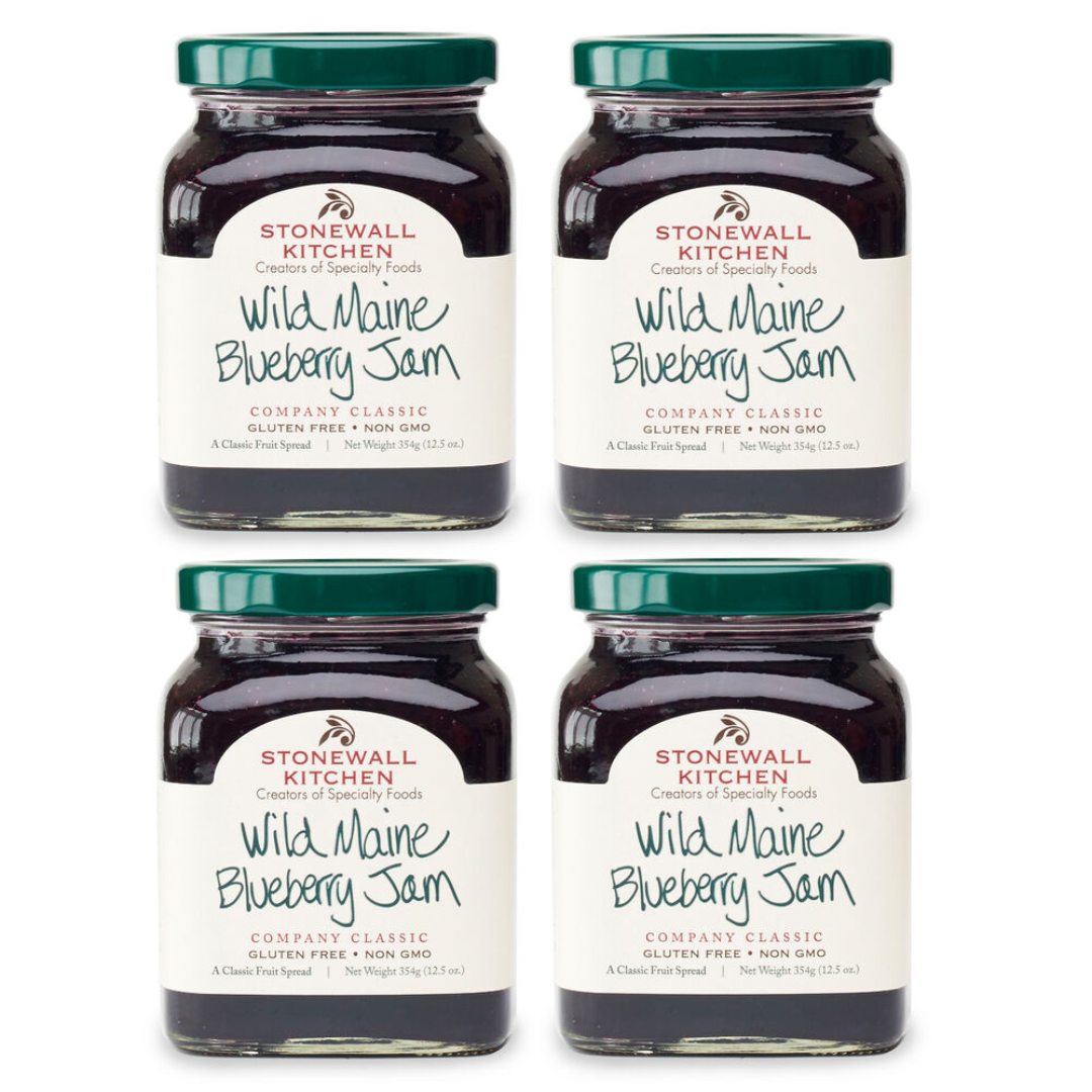 Wild Maine Blueberry Jam 4 Pack Fruit Spread USA