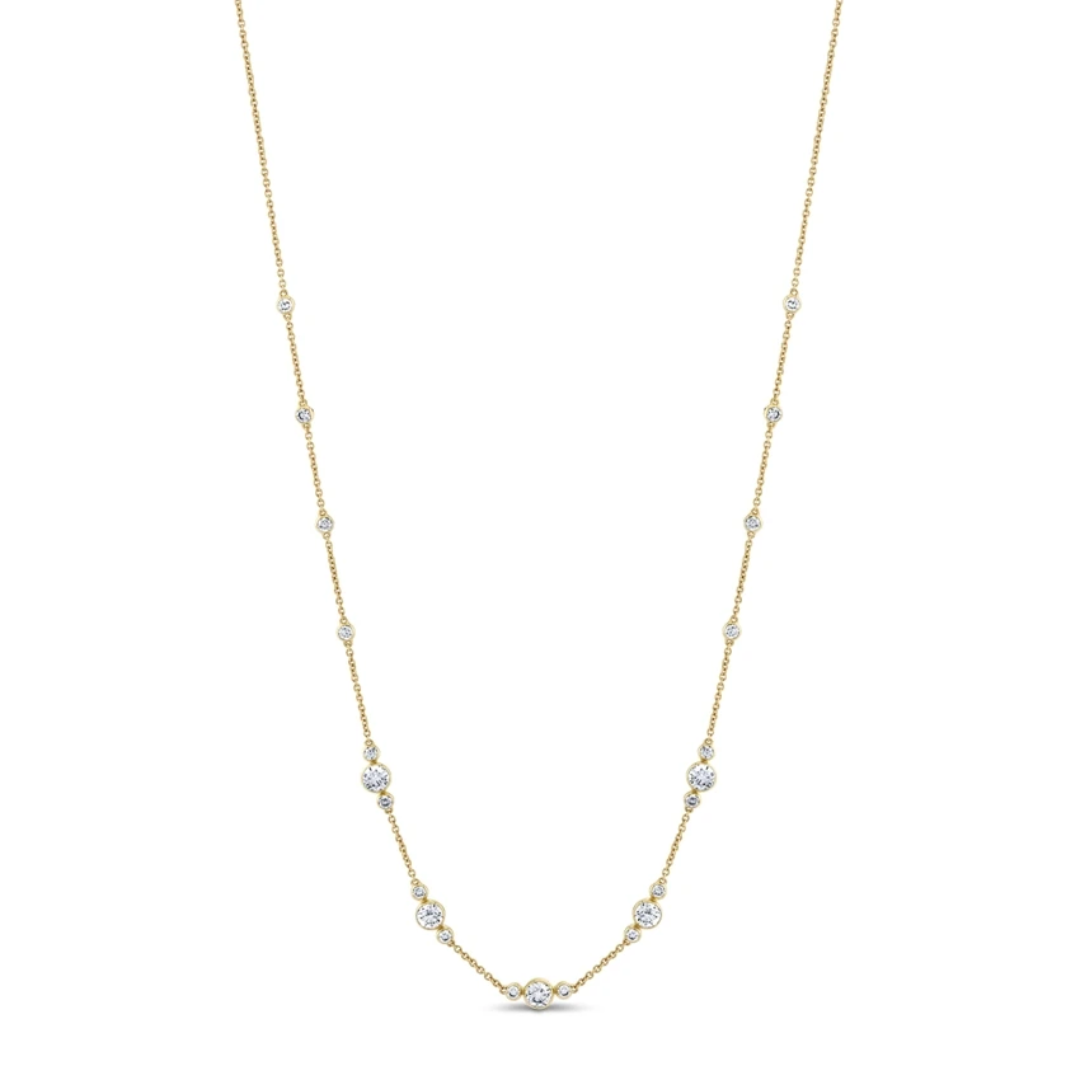 Skyset 14k Gold Lab Diamond Necklace 1.5 ct tw Elegant