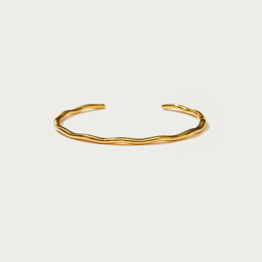 Golden Wave Bangle contemporary gold jewelry for any style