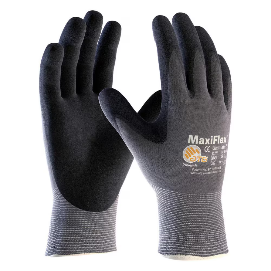 Work Gloves Micro-Foam Nitrile Coated Durable Nylon Grip