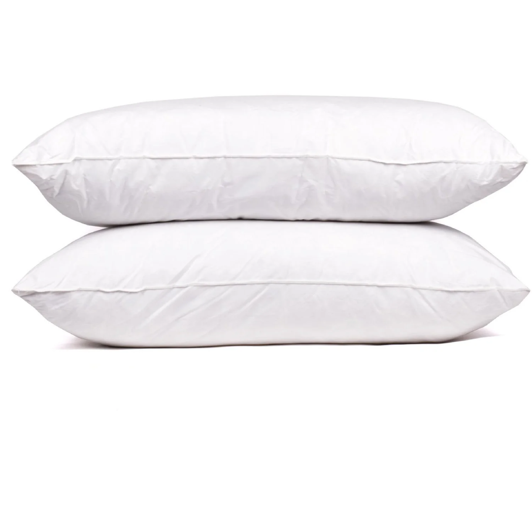 Goose Down and Feather Bed Pillows Set of 2 Soft Support