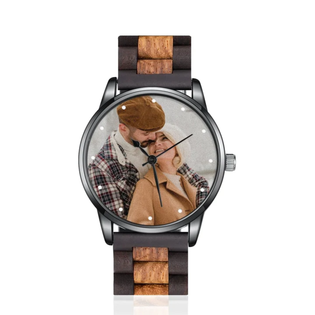 Custom Photo Watch Red Sandalwood Strap Best Price