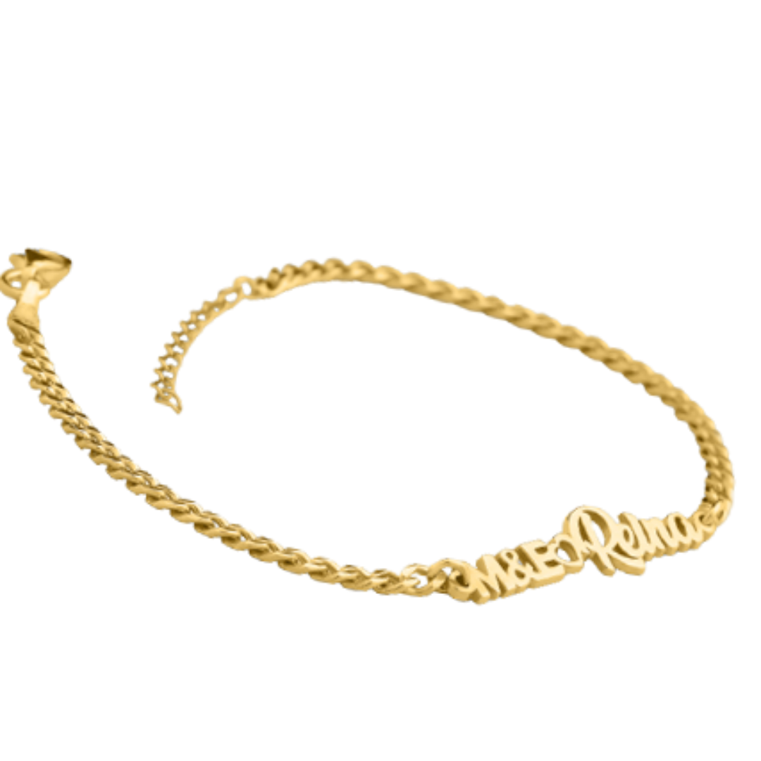 925 Sterling Silver Gold Plated Personalized Custom Bracelet