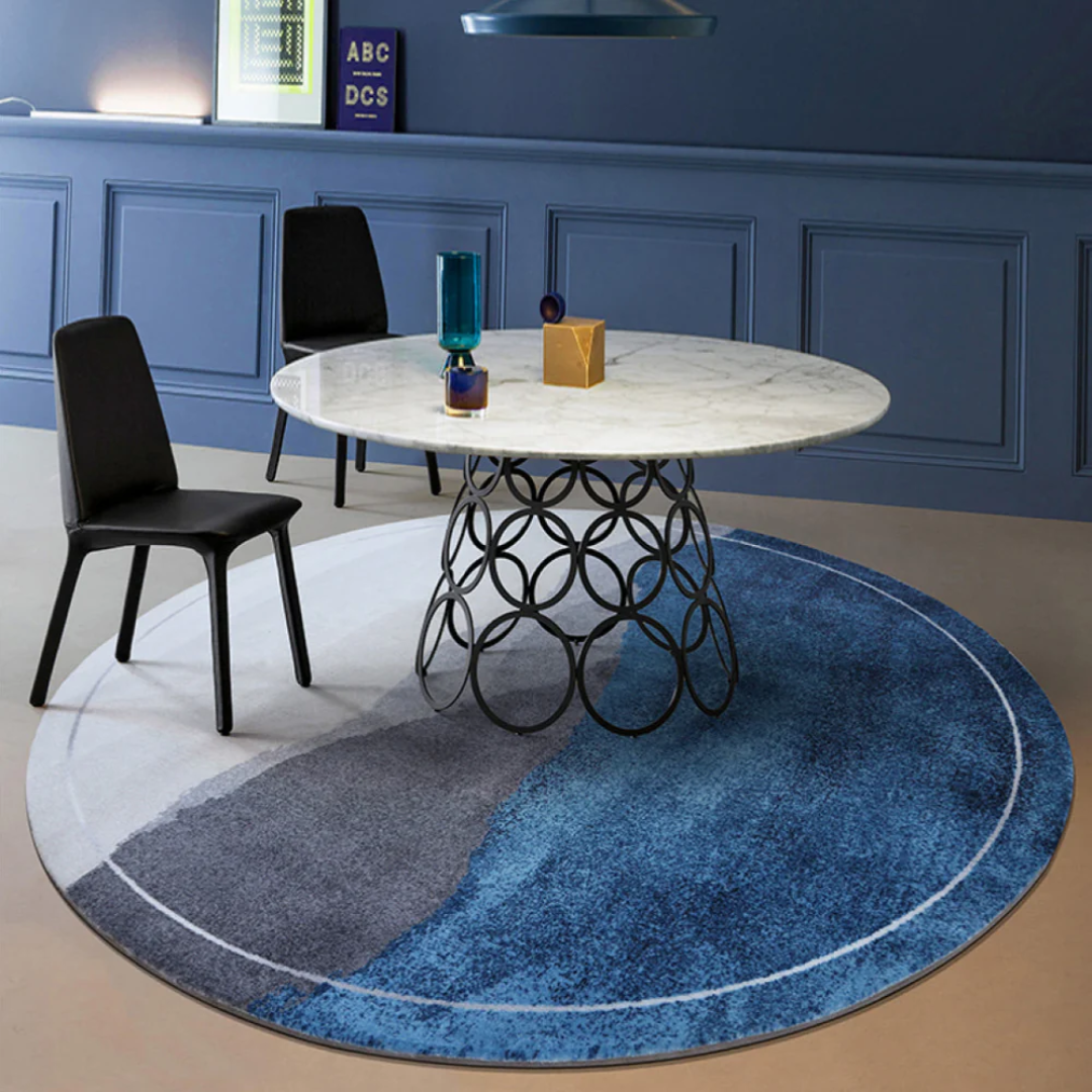 Mountain Round Anti-Slip Rugs for Cozy Living Room