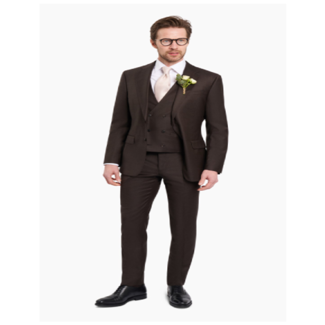 Brown Tailored Suit Made with Loro Piana Fabric