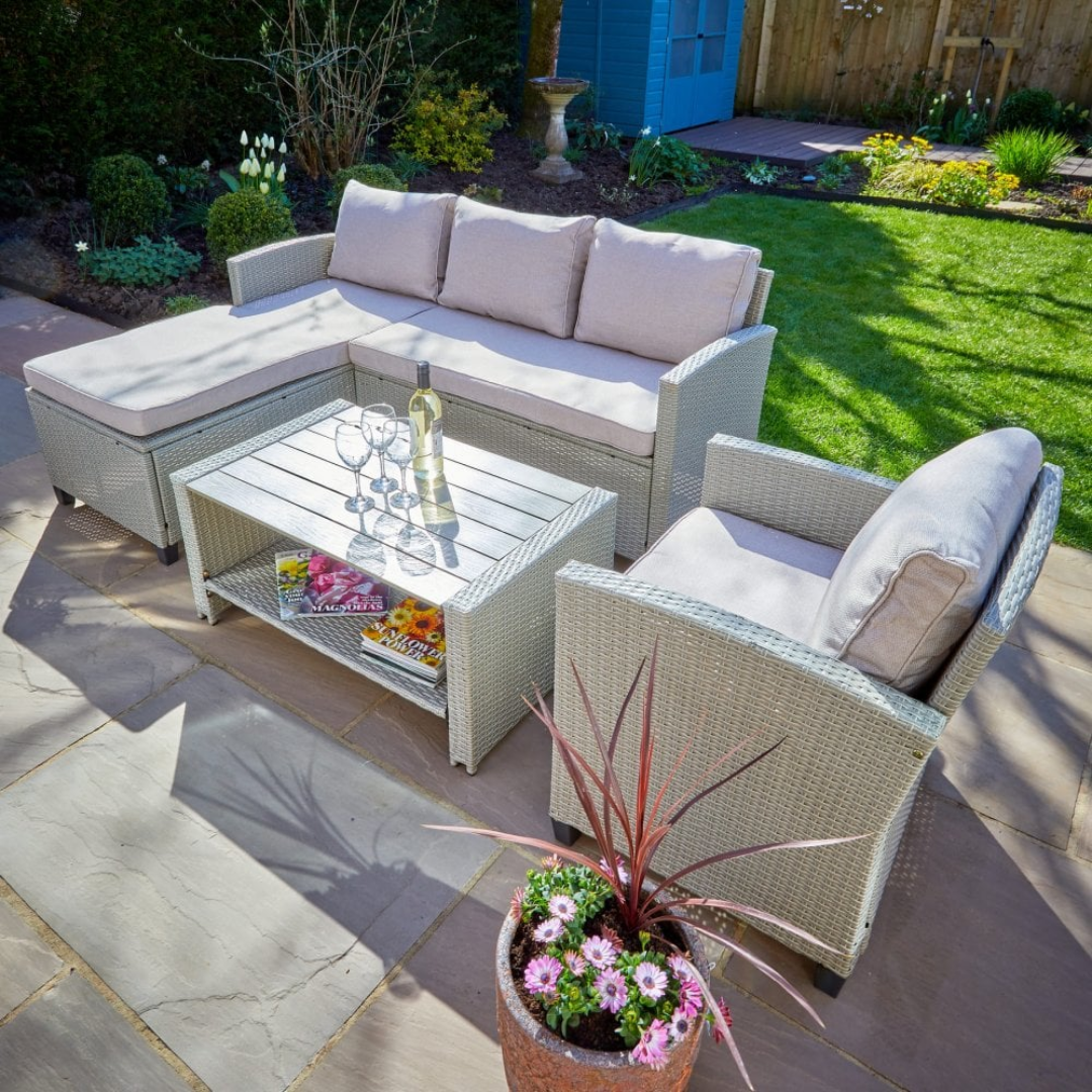 Trapani 4 Piece Grey Rattan Garden Furniture Set