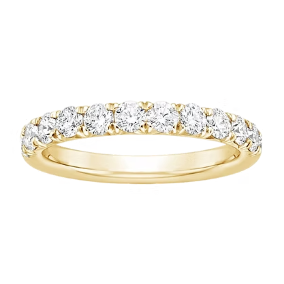2.5mm Half Pavé Eternity Wedding Band for Women Online