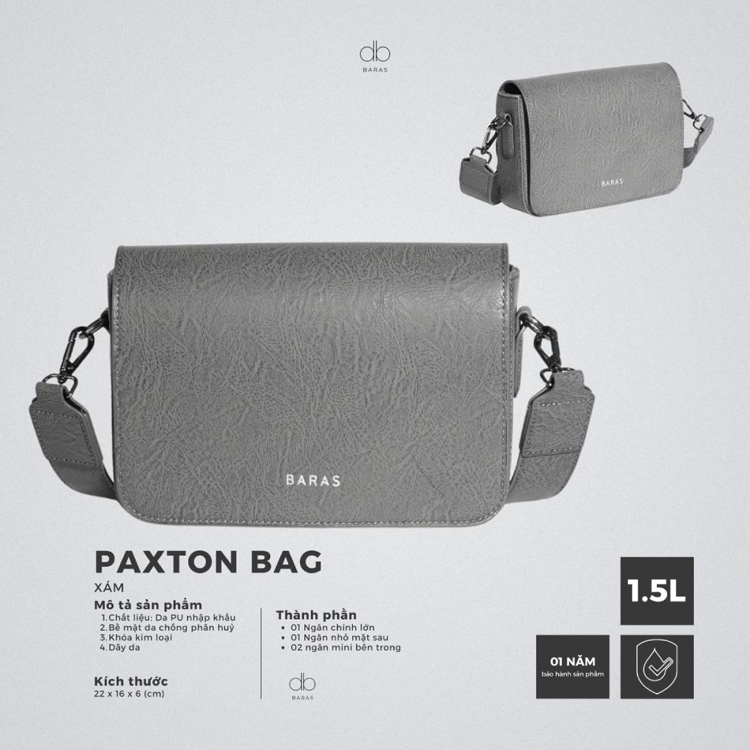 Paxton Men's Leather Crossbody Bag Gray