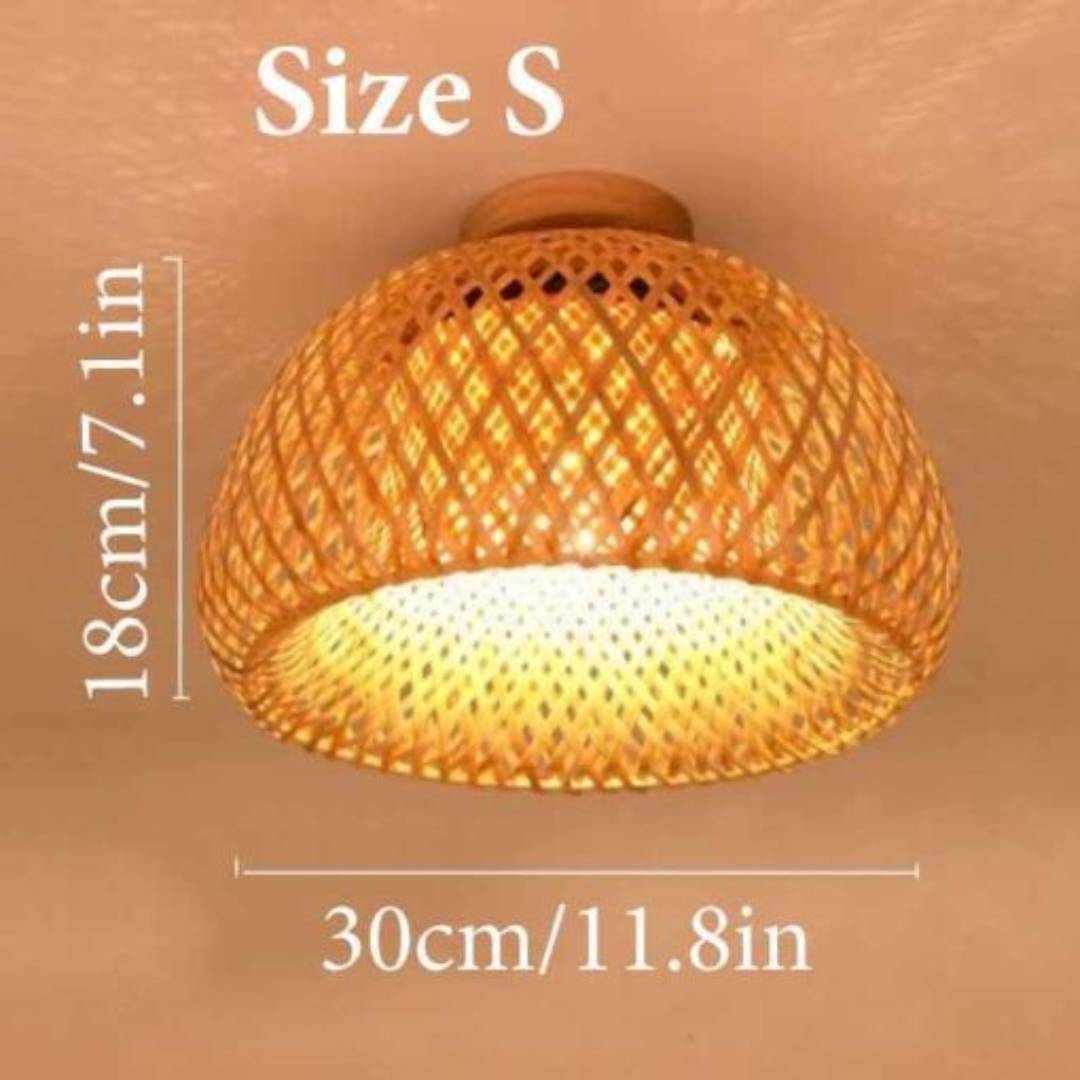 Low Ceiling Bamboo Flush Mount Balcony Light